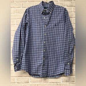 Ralph Lauren Men's Blue Plaid Shirt sz Med. Navy Horse.